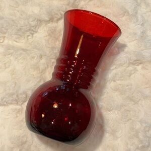 Vintage 1930s~Anchor Hocking~Royal Ruby Red~Hand-Blown~Bud Vase~Depression~G21